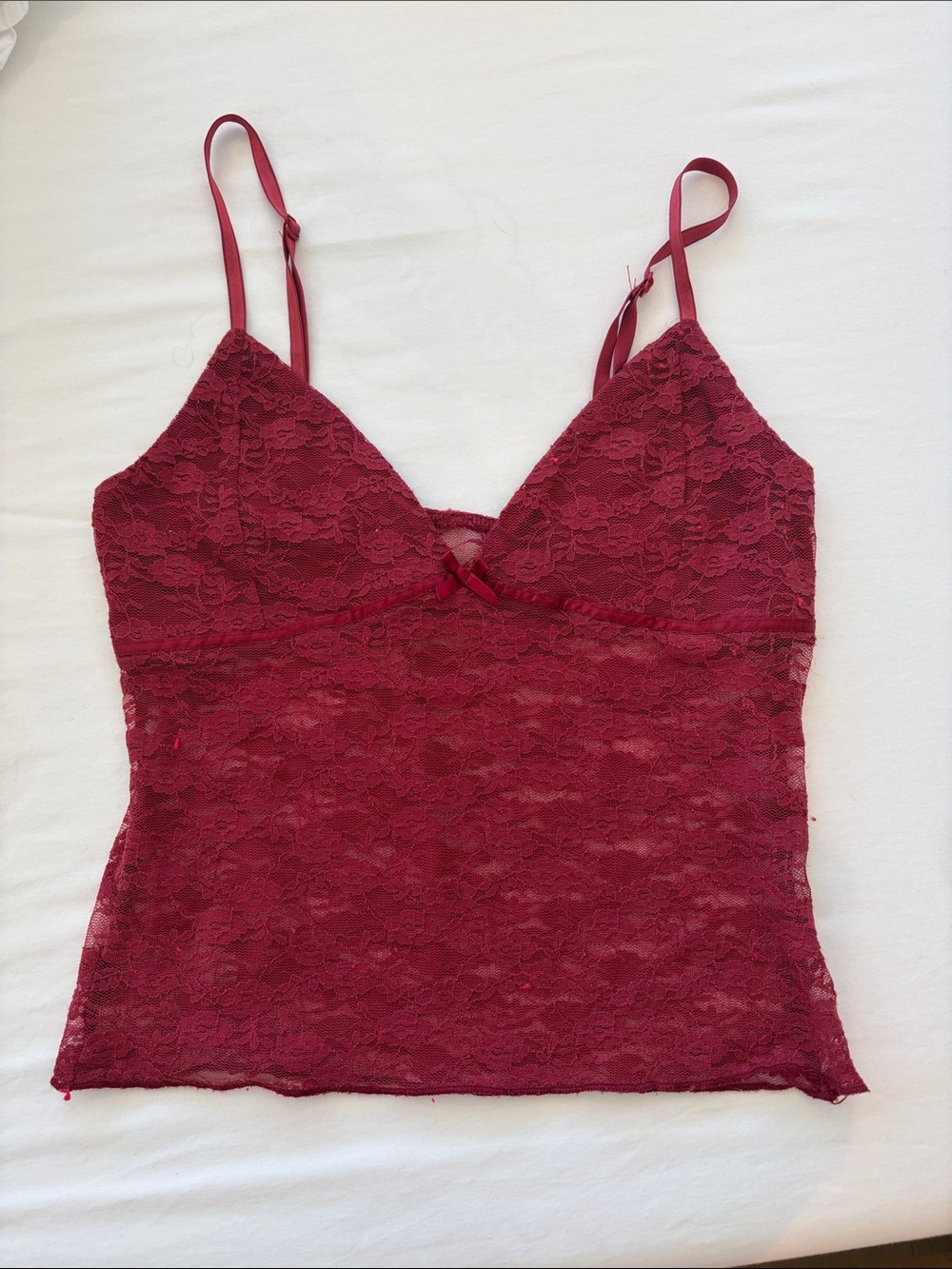 Edikted Lace Camisole in Berry Red